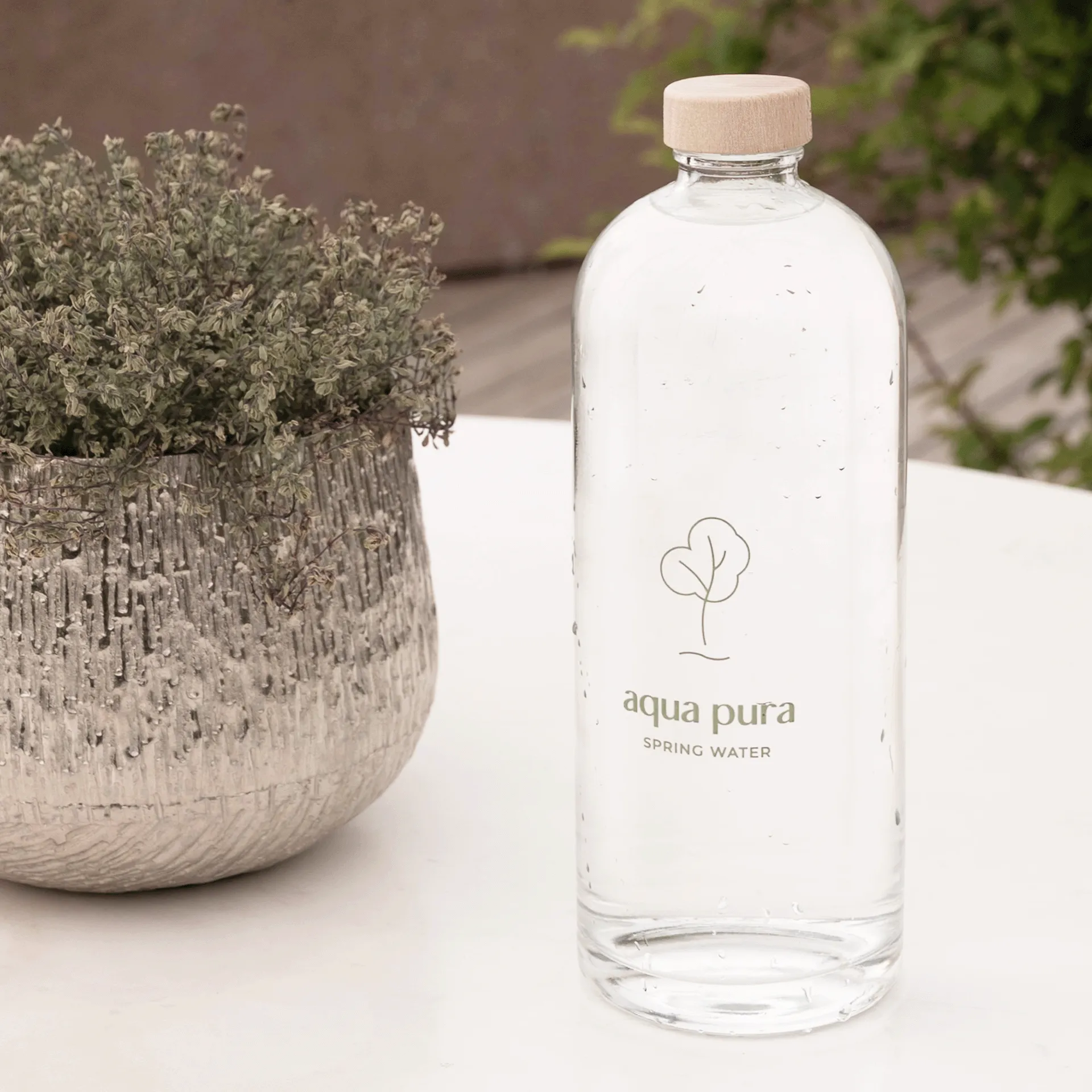 Bottiglia vetro | Ninfea 1.000 ml | ghiera per tappo a vite GPI33 stampa 1 colore