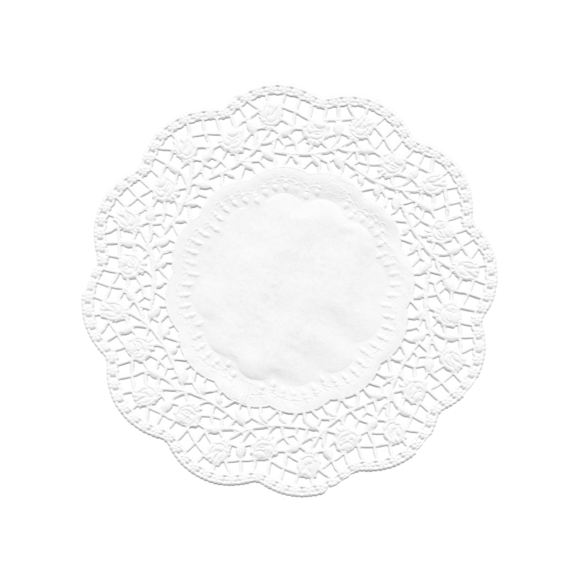 Tortenspitzen Papier 24 cm rund Dekor Rose weiß