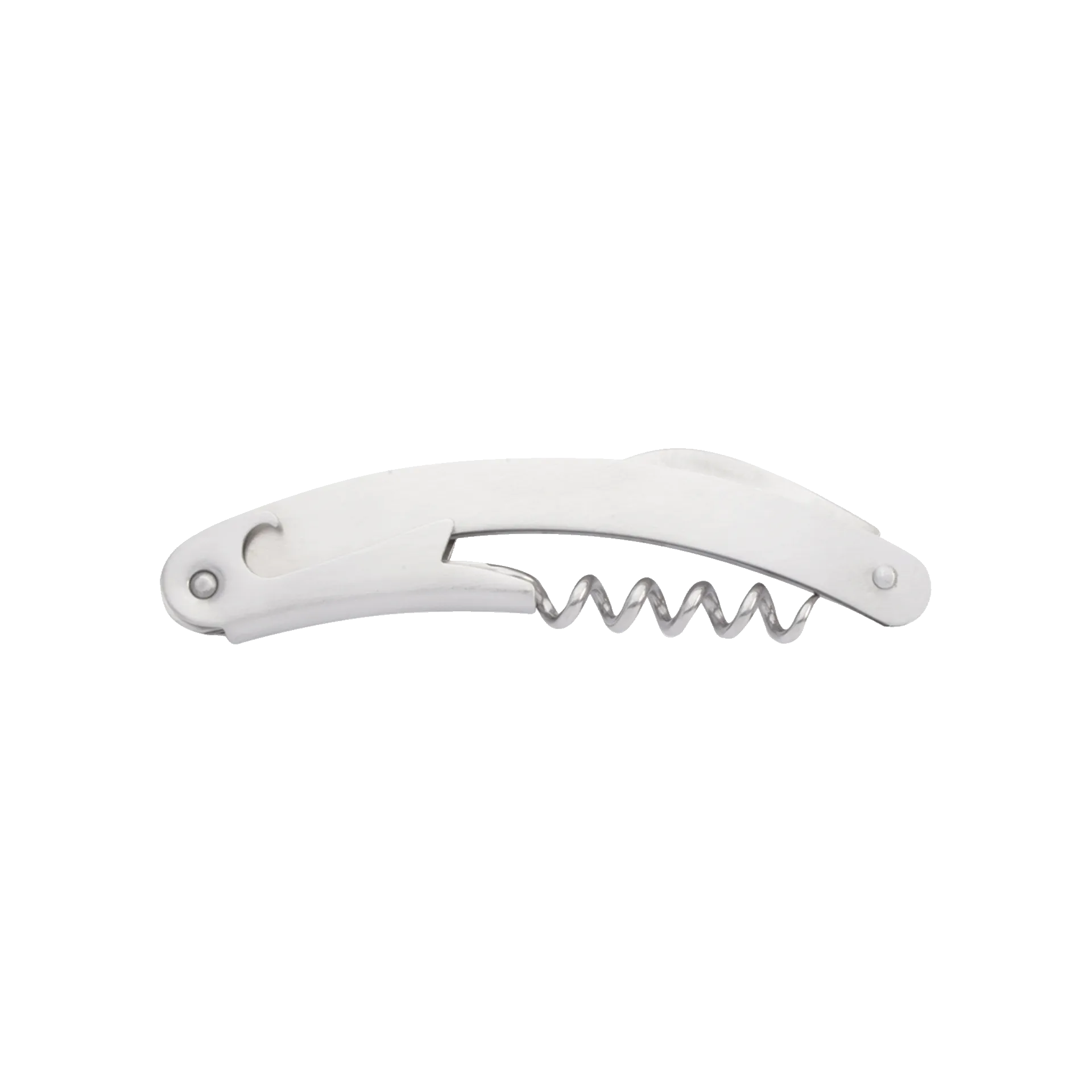 Flaschenöffner Kai Edelstahl | silber mit Korkenzieher und kleinem Messer