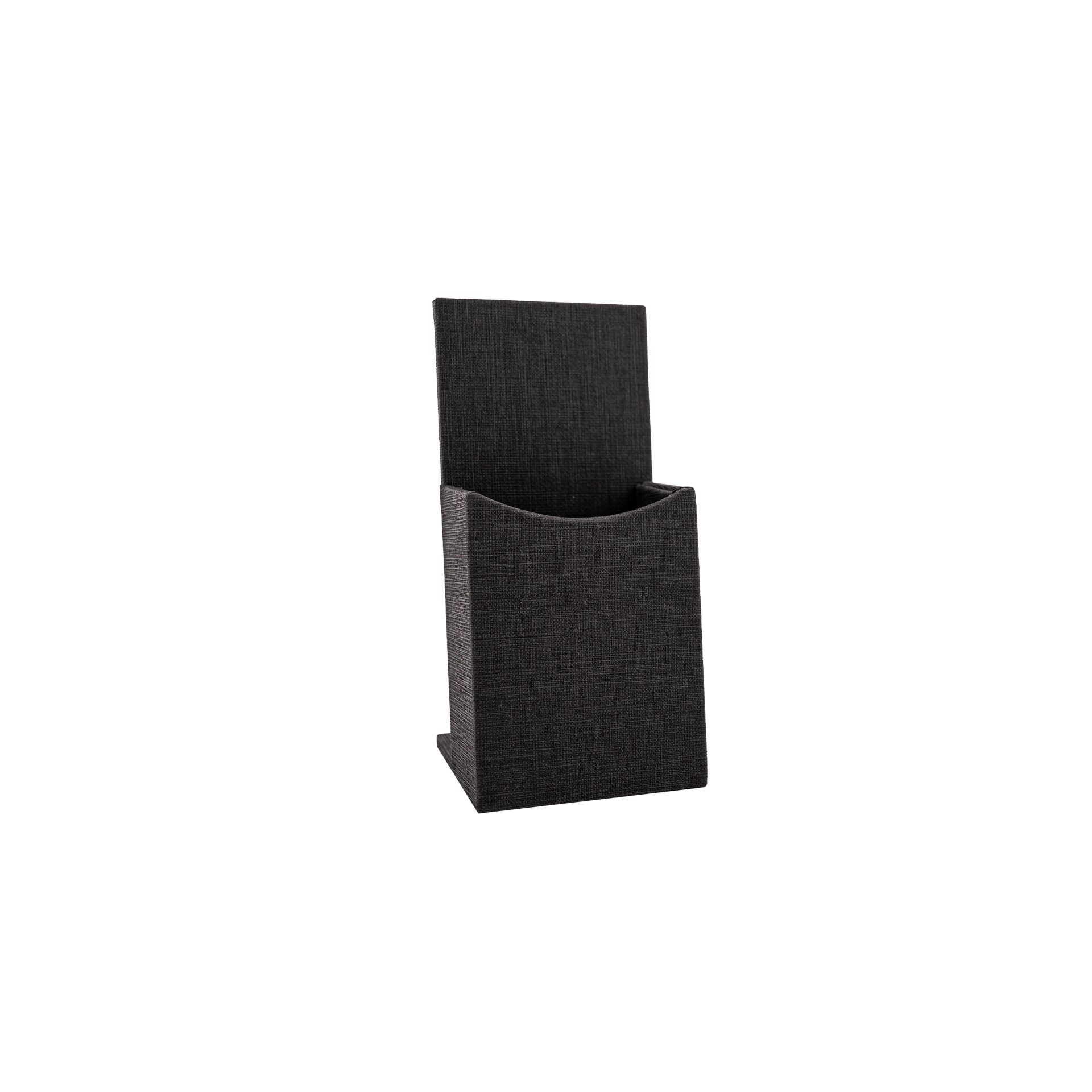 Ständer für Fernbedienung  | La Carte Holz | Ecoleder Yut grau 8x8x h 17 cm