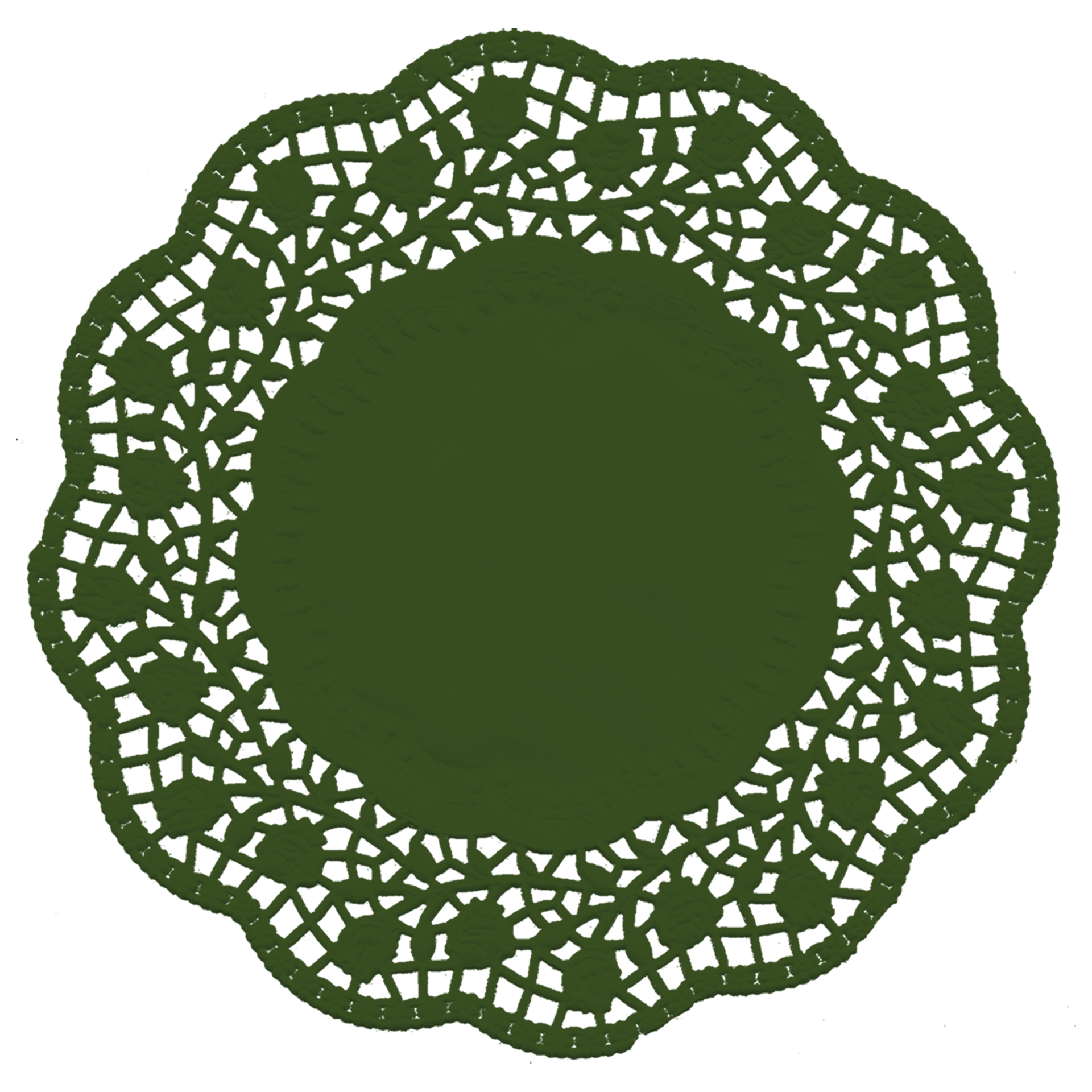 Dekospitzen Papier | dunkelgrün 35 cm | rund 