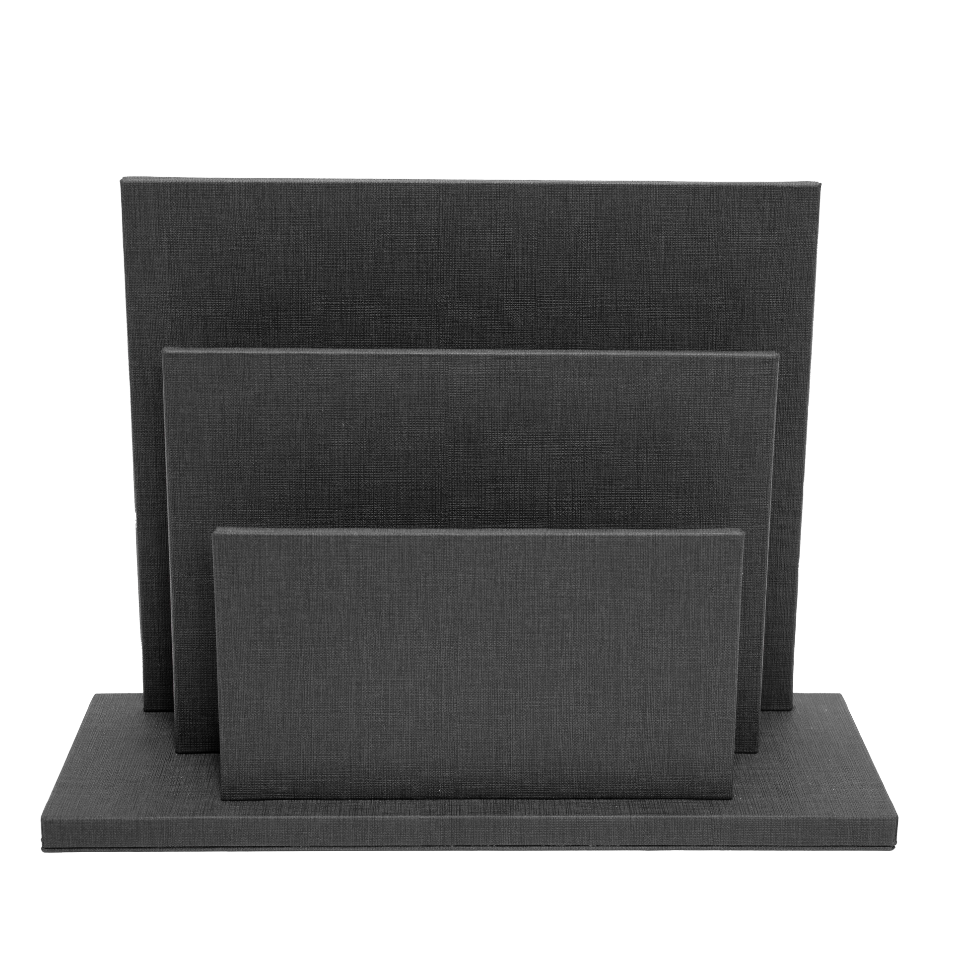 Prospektehalter | La Carte Holz | Ecoleder 2 FarbenYUT braun oder creme 33x12x h 24,5 cm