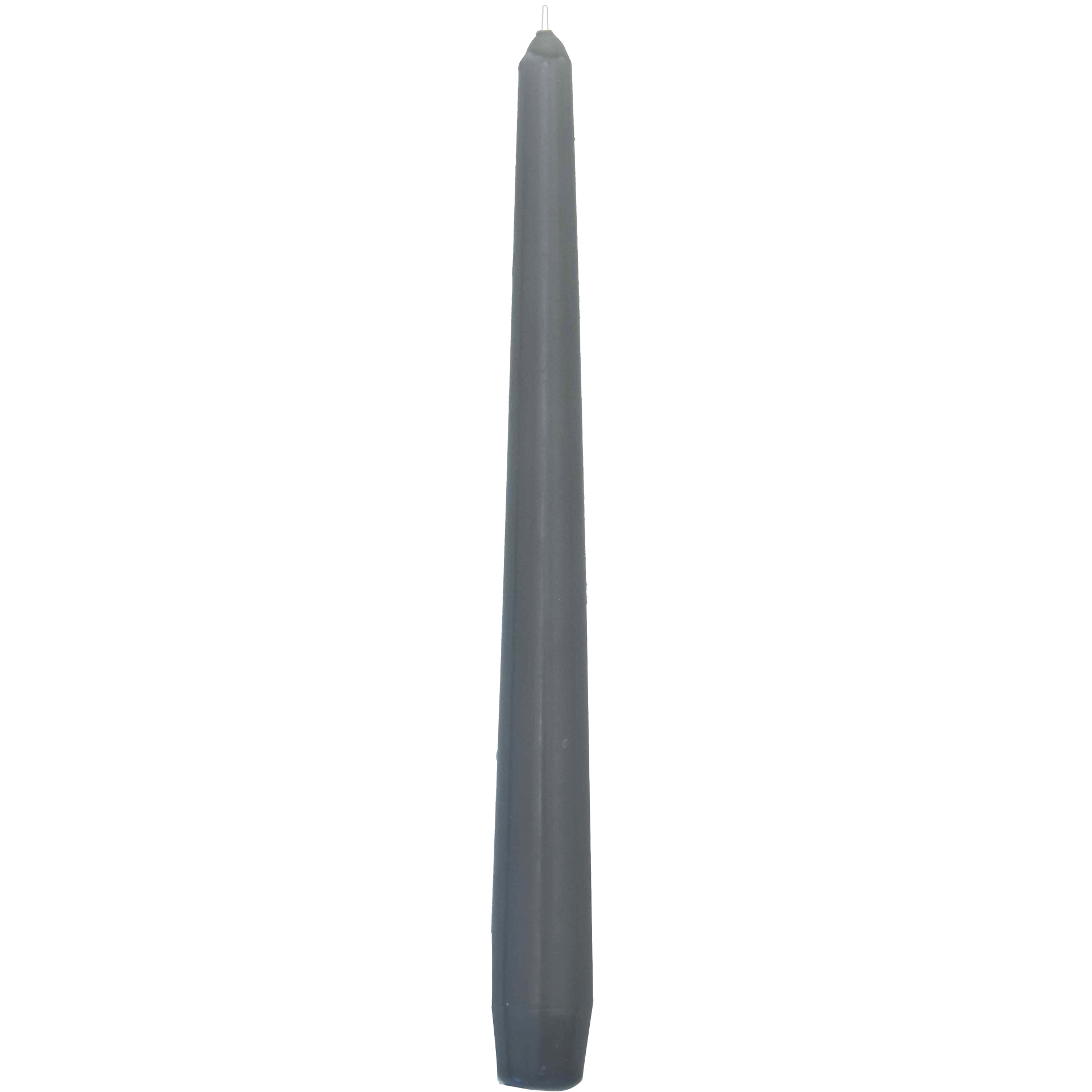 Spitzkerze | einzeln cellophaniert grau h 24,5 cm | Ø 2,4 cm 