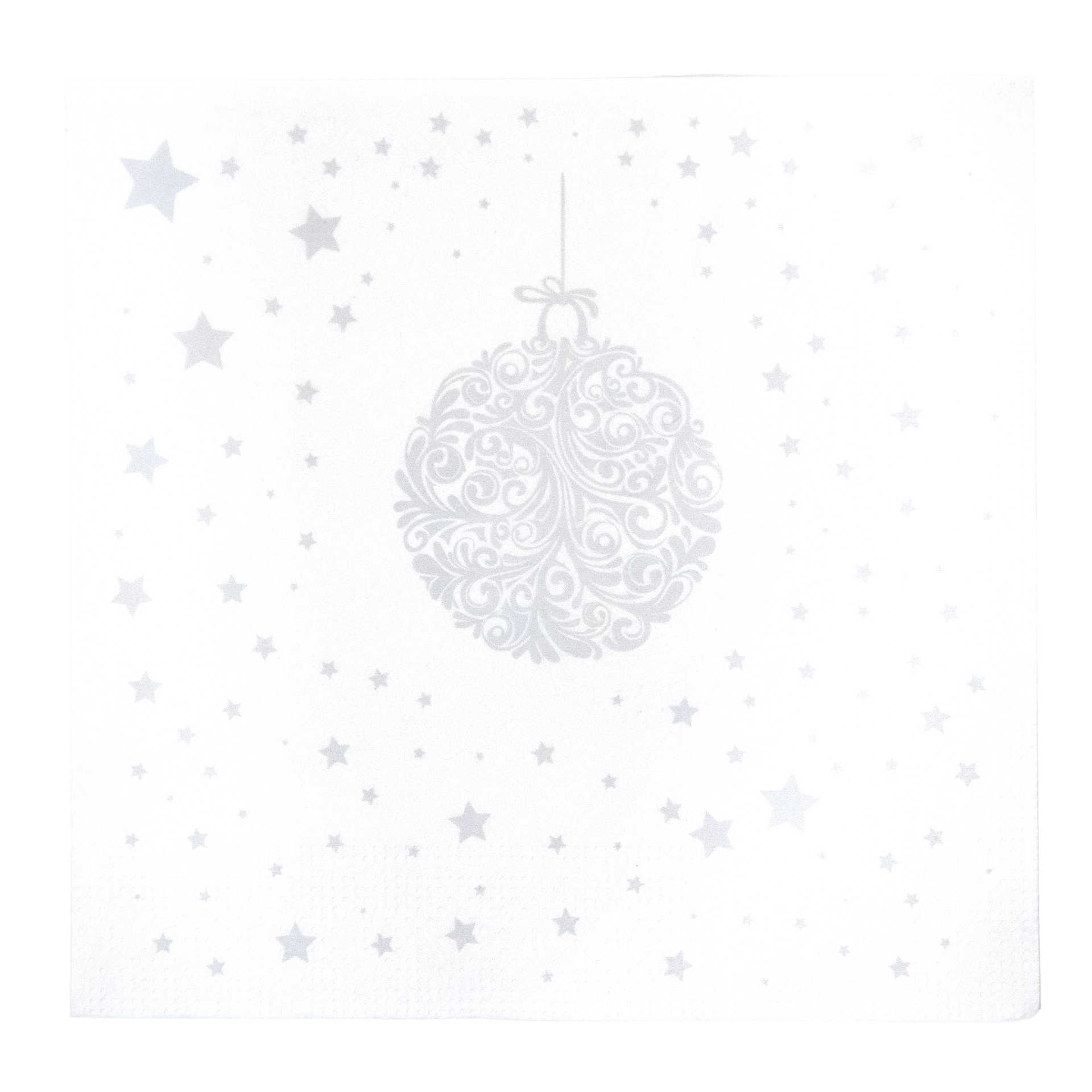Serviette | Christmas Silbersterne Zellstoff 3lg. 33x33 cm