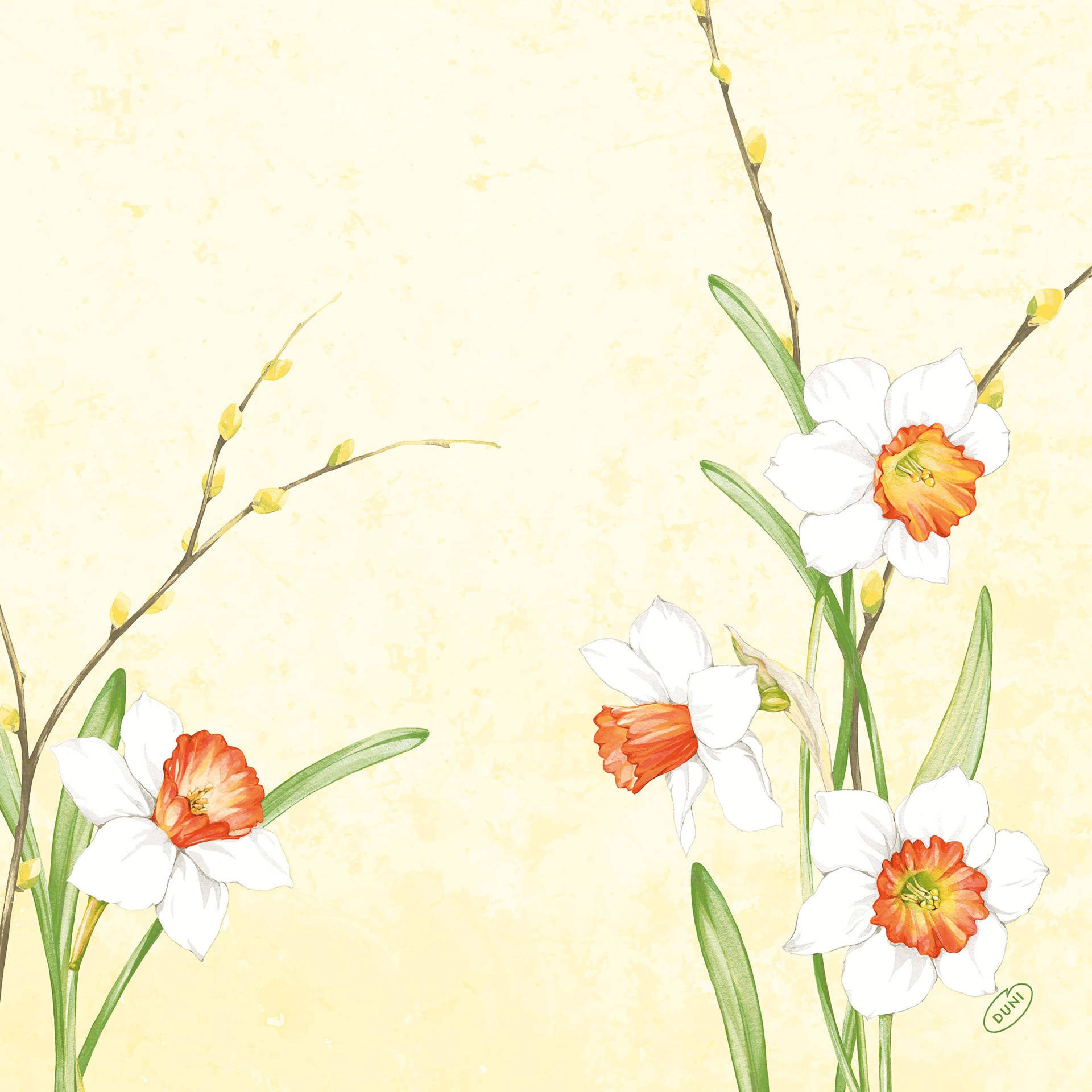 Serviette | Daffodil Joy Dunisoft 40x40 cm 