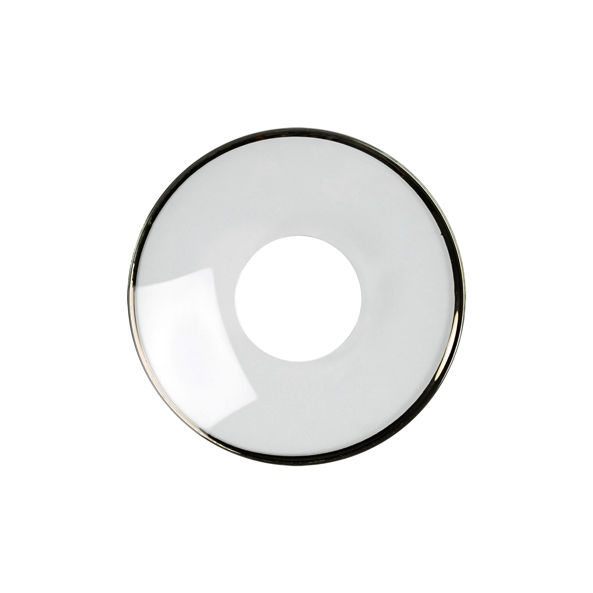 Kerzenmanschetten Glas Ø 7/2,2 cm transparent mit Silber Rand  