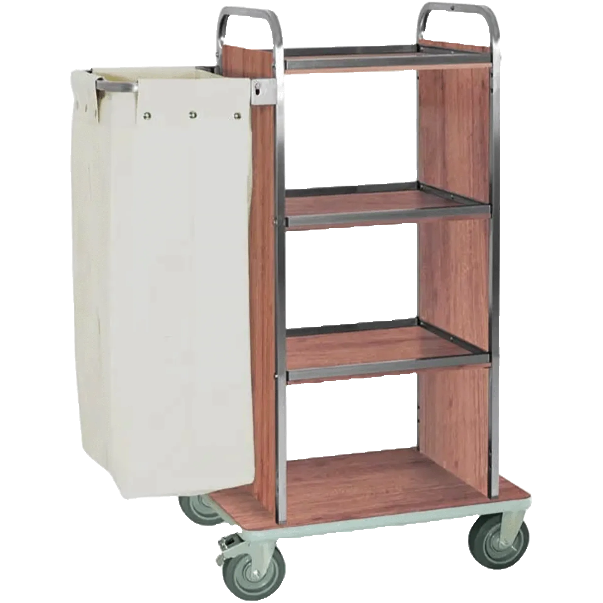 Wäschewagen | Eiche 73x52x h151 cm 4 drehbare Räder | ohne Bremse