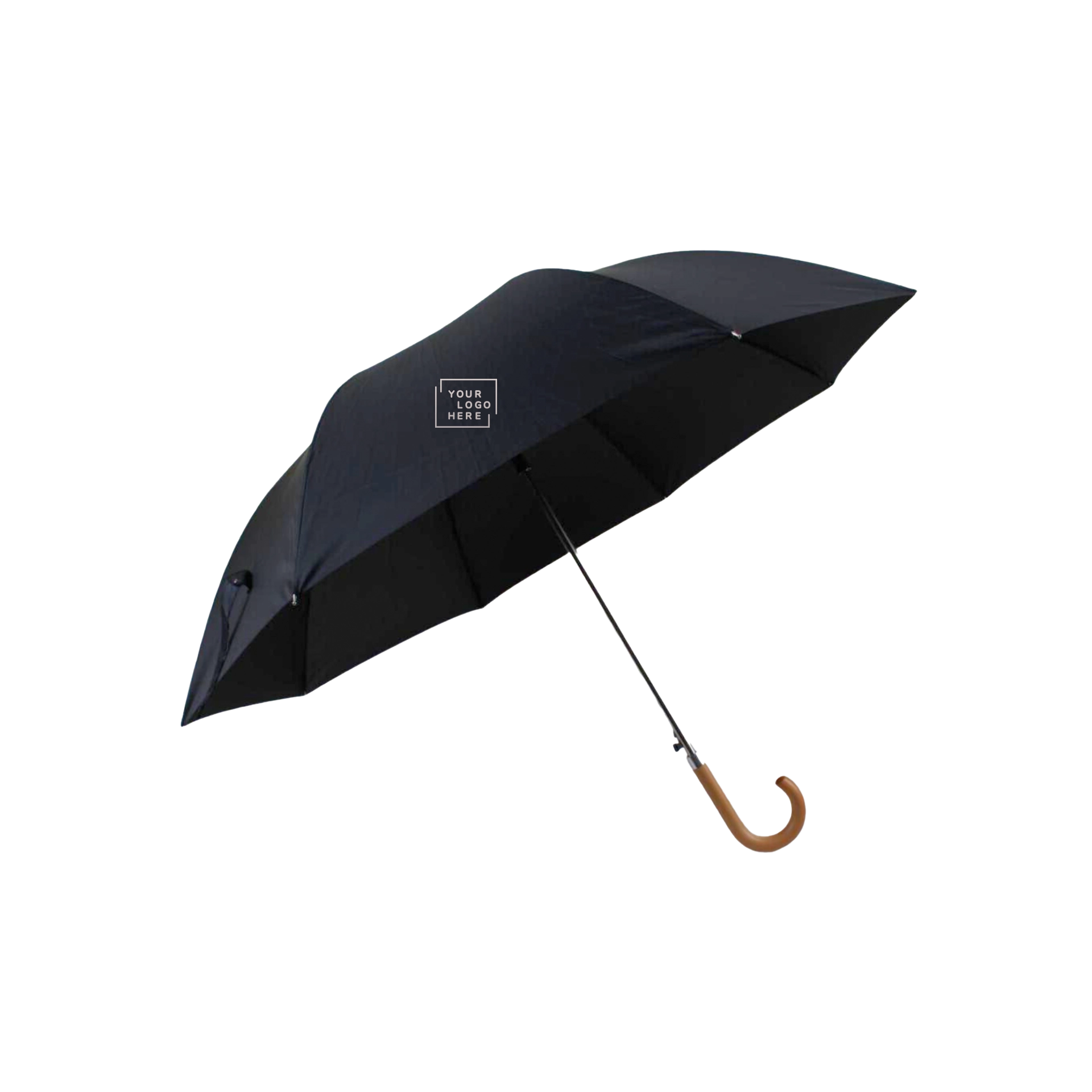 Regenschirm 384R Ø 100 cm autom. Holz-Griff geb. Farbe | 1fbg. bedr.| anz. bedr. Segmente