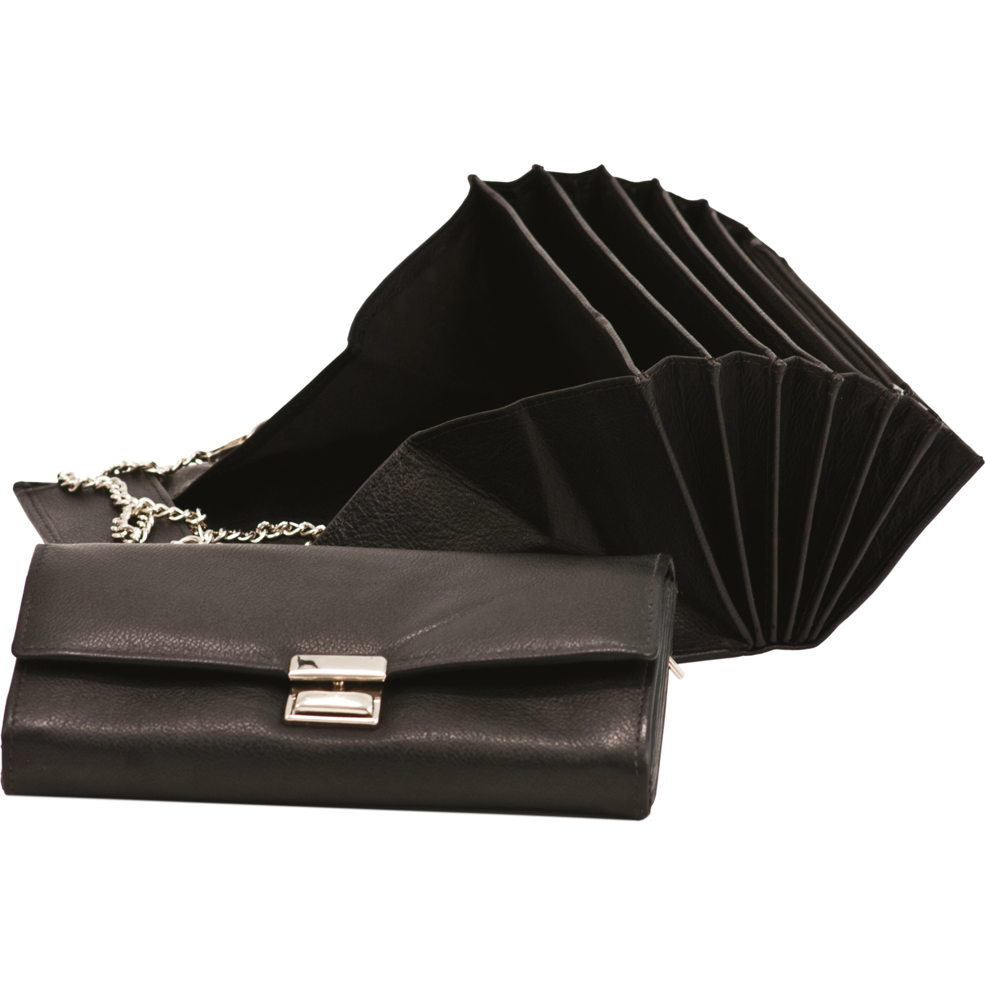 Kellnerbrieftasche Leder | schwarz mit Öse 