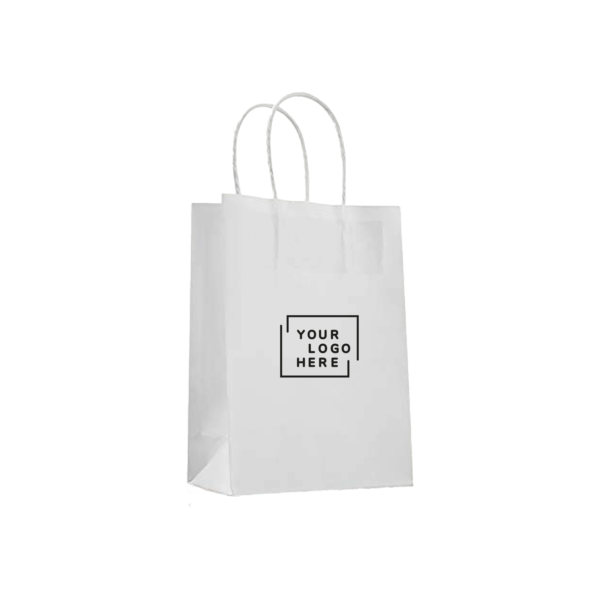 Shopper | Twist Papier Kraft weiß 26+11x h 34,5 cm | 90 g/m² 